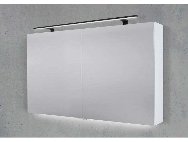 Spiegelschrank 120 cm mit MULTI LED Aufsatzleuchte Doppelspiegeltüren von Intarbad