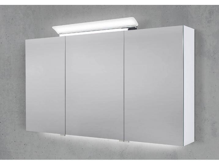 Spiegelschrank 130 cm LED Acryl Aufsatzleuchte doppelseitig verspiegelt von Intarbad