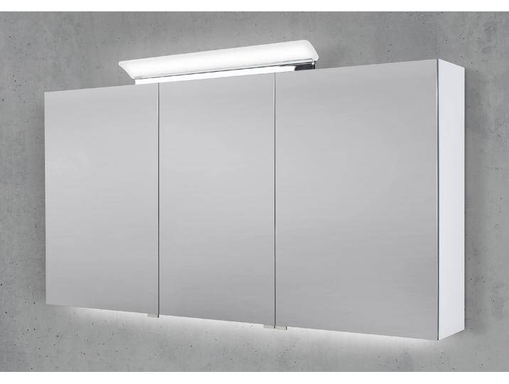 Spiegelschrank 140 cm LED Acryl Aufsatzleuchte doppelseitig verspiegelt von Intarbad
