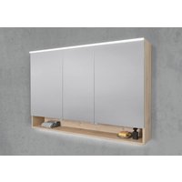 Spiegelschrank 140 cm mit offenem Fach MULTI Light LED Beleuchtung Doppelspiegeltüren von Intarbad