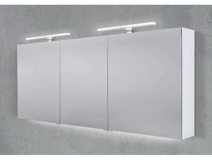 Spiegelschrank 170 cm 2x MULTI LED Acryl Aufsatzleuchte Doppelspiegeltüren von Intarbad