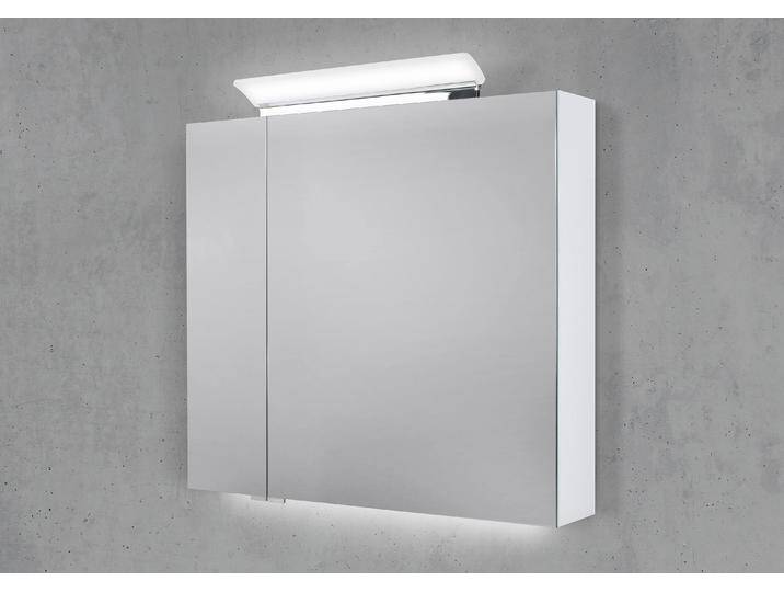 Spiegelschrank 80 cm LED Acryl Aufsatzleuchte doppelseitig verspiegelt von Intarbad