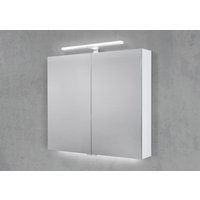 Spiegelschrank 80 cm mit MULTI LED Acryl Aufsatzleuchte Doppelspiegeltüren von Intarbad