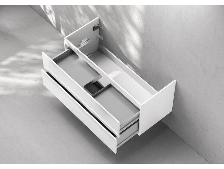 Unterschrank Intarbad Premium als Zubehör für Doppelwaschtisch Geberit iCon 120cm (für 1 Ablauf) von Intarbad
