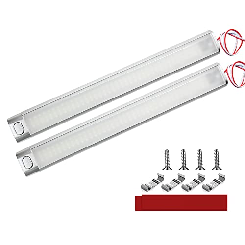 Intckwan 12v Led Lampe Wohnmobil, 120 Led Leiste Mit Extragroßer Schalter, 6000K Weißes LED Auto Innenbeleuchtung für Auto Van Bus Caravan Boat Wohnmobil Küche Bad Bar LKW Camper Traktor(2 Stück) von Intckwan