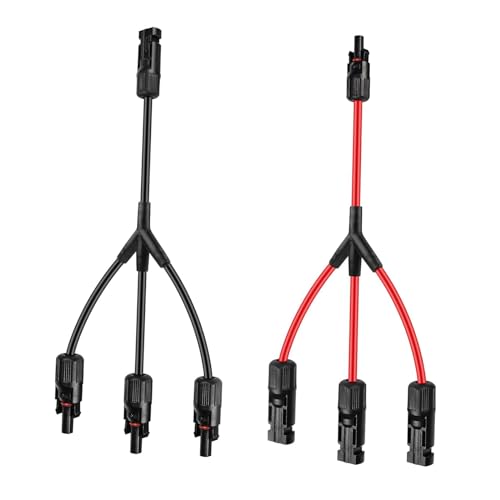 Intckwan Solarpanel Y Stecker(1 zu 3), Ip67, F/M/M/M und M/F/F/F, Solarpanel Kabel Anschlüsse Y Verteiler, Kompatibel mit 2,5mm2-6mm2 Photovoltaik Steckverbinder(1 Rot +1 Schwarz) von Intckwan