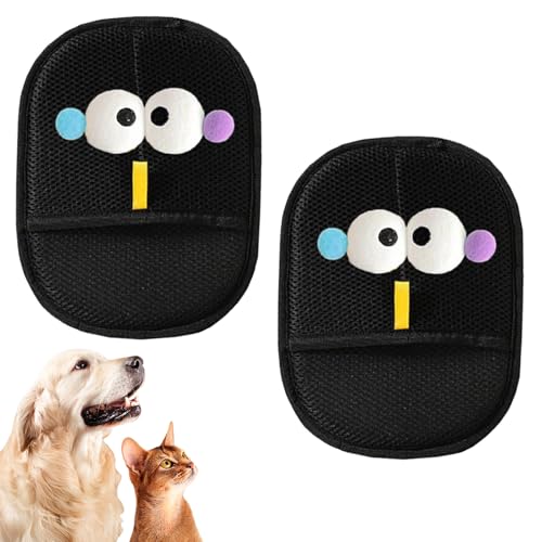 2 doppelseitige Haustierhandschuhe zur statischen Haarentfernung, Haustierpflege-Handschuhe, großes Augen-Design, waschbar, wiederverwendbar, für Bettwäsche, Couch, Kleidung, Teppich 2 doppelseitige Haustierhandschuhe zur statischen Haarentfernung, Haustierpflege-Handschuhe, großes Augen-Design, waschbar, wiederverwendbar, für Bettwäsche, Couch, Kleidung, Teppich von InteDesign
