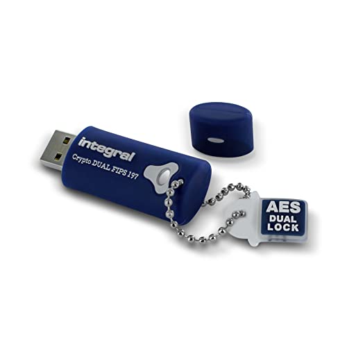 Integral 64GB Crypto-197 256-Bit 3.0 USB Stick verschlüsselt - USB Stick Passwort geschützt - FIPS 197 zertifiziert, robustes, doppellagiges, wasserdichtes Design XTS-AES von Integral