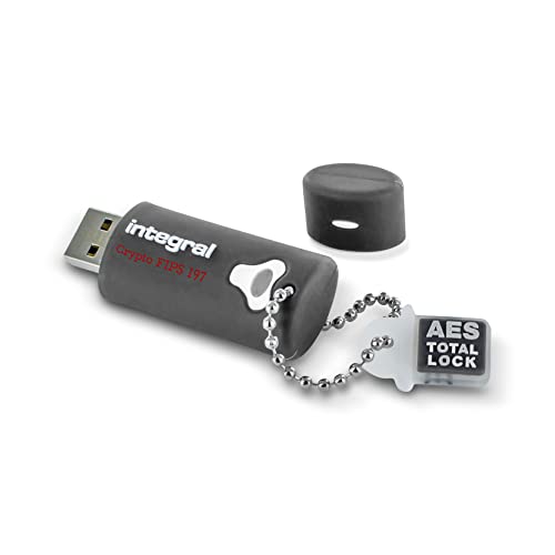 Integral 4GB Crypto-197 256-Bit 3.0 USB Stick verschlüsselt - USB Stick Passwort geschützt - FIPS 197 zerifiziert, Schutz vor Brute-Force-Angriffen - robustes, doppellagiges, wasserdichtes Design von Integral