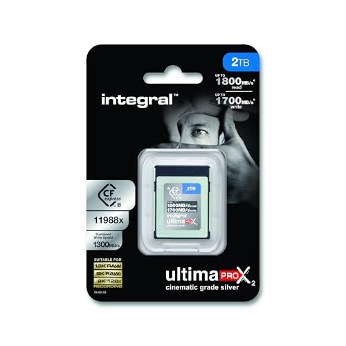 Integral 2TB - 2000GB CFexpress Typ B SD-Karte 2.0 12K & 8K RAW & 8K 120 Für Advanced Cinematic & DSLR Kameras, die eine hohe Schreibgeschwindigkeit < 1300MB/s erfordern | CF Express Type B Integral 2TB - 2000GB CFexpress Typ B SD-Karte 2.0 12K & 8K RAW & 8K 120 Für Advanced Cinematic & DSLR Kameras, die eine hohe Schreibgeschwindigkeit < 1300MB/s erfordern | CF Express Type B von Integral