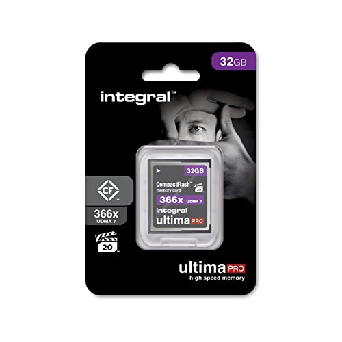 Integral 32GB Compact Flash Karte UDMA-7 366x VPG-20 55MB/s Lesen und 25MB/s Beschreiben Professionelle High Speed Speicherkarte von Integral