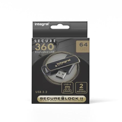 Integral 64GB Secure360 256-Bit Software Encrypted 3.0 USB Stick - Funktionierende & verschlüsselte Doppelpartition, intelligenter Schutz vor Passwortangriffen & 360 Grad drehbares Gehäuse Integral 64GB Secure360 256-Bit Software Encrypted 3.0 USB Stick - Funktionierende & verschlüsselte Doppelpartition, intelligenter Schutz vor Passwortangriffen & 360 Grad drehbares Gehäuse von Integral