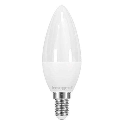 Integral ILB35E14O6.0N27KBEWA LED-warmes Licht Nicht Dimmbar LED Glühbirne matt Kerze Lampe (E14, kleine Edison-Schraube, 5,9 W, 2700 K, 470 lm) – Weiß von Integral