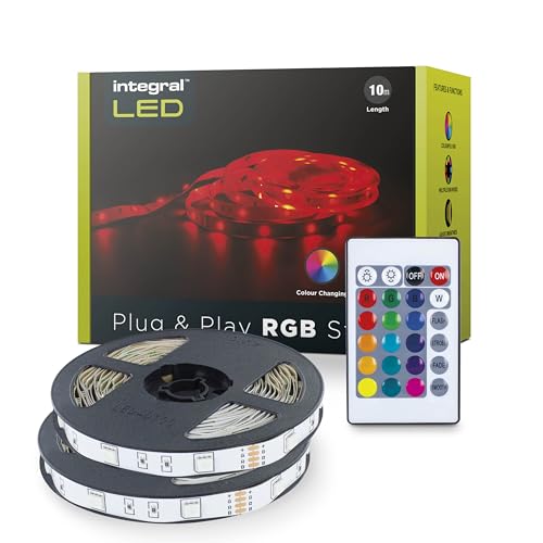 Integral LED Strip 10m | RGB LED Strip | LED Streifen 10m EU-Steckeradapter & IR-Controller | LED Strips | LED Band 10m | LED 10m | Plug & Play, Farbwechsel, dimmbar - Farbe & Helligkeit einstellbar Integral LED Strip 10m | RGB LED Strip | LED Streifen 10m EU-Steckeradapter & IR-Controller | LED Strips | LED Band 10m | LED 10m | Plug & Play, Farbwechsel, dimmbar - Farbe & Helligkeit einstellbar von Integral