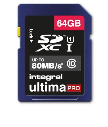 Integral SDXC 64GB Class 10 UltimaPro UHS-1 class 1 Speicherkarte bis zu 80 MB/s Transfergeschwindigkeit von Integral
