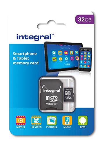Integral microSDHC 32GB Class 10 UHS-1 class 1 Speicherkarte bis zu 90 MB/s für Tablets und Smartphones von Integral