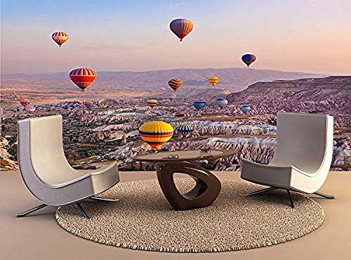 XHXI Wandbild Heißluftballon fliegt über Kappadokien Türkei Wanddruck Wandbild Wandtattoo Wandteppich Wanddekoration fototapete 3d Tapete effekt Vlies wandbild Schlafzimmer-300cm×210cm von Integrity trade