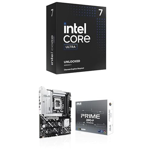 Intel® Core™ Ultra 7 265KF 20-Core up to 5.5 GHz + ASUS Prime Z890-P ATX, 14+1+2+1 Power Stages, DDR5, PCIe 5.0, USB-C 20Gbps, 4X M.2, PCIe Slot Q-Release von Intel