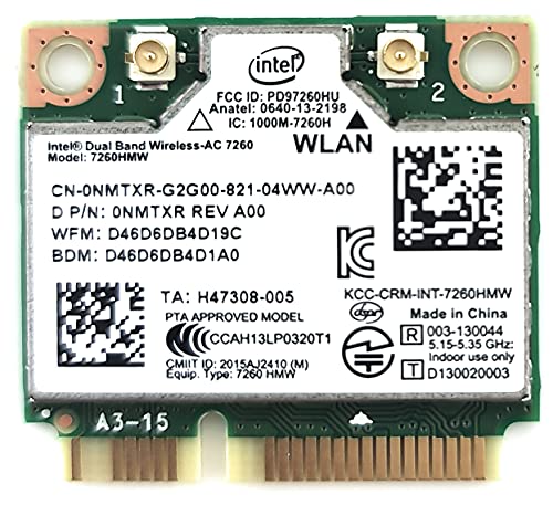 Intel 7260HMW AN Dual Band Wireless-AC 7260-PCIe WLAN / 802.11AC, Bluetooth 4.0 Mini-PCI-Karten von Intel