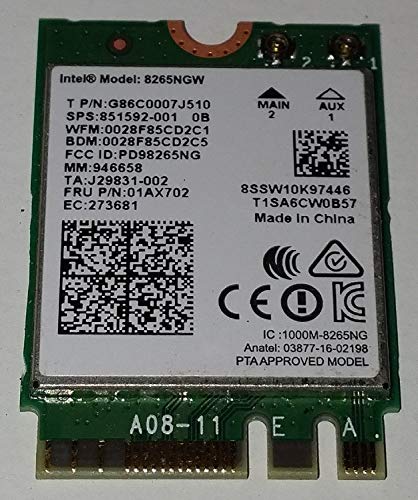 Intel AC 8265 interner WLAN / Bluetooth Adapter, 867 Mbit/s, Netzwerkzubehör, kabellos, M.2, (IEEE 802.11a, IEEE 802.11ac, IEEE 802.11b, IEEE 802.11d, IEEE 802.11e, IEEE 802.11g, IEEE 802.11h) von Intel