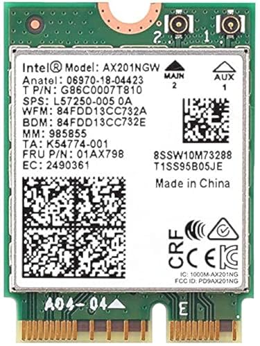 Intel AX201NGW Wi-Fi 6 AX201 Wireless Card - Bluetooth 5.1-2.4 GHz - 5 GHz - M.2 2230-2.4 Gbps - Dual Band (erneuert) von Intel