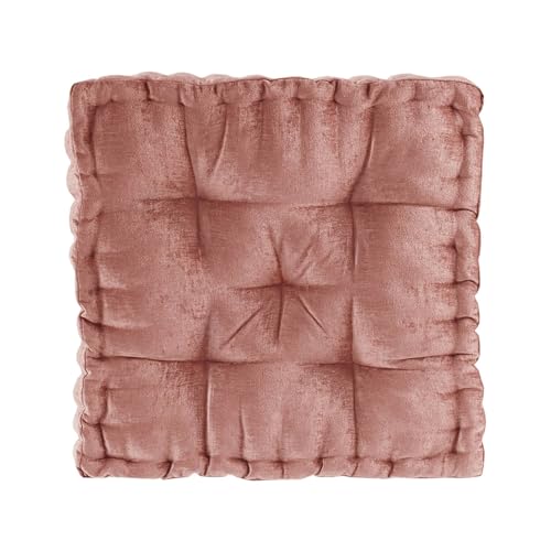 Intelligent Design Azza Bodenkissen, große Sitzkissen für Erwachsene, Bodenkissen für Meditation oder Yoga, glänzendes Chenille, getuftet, gewellte Kanten für Bank-/Stuhlkissen, 50,8 x 50,8 x 12,7 cm, von Intelligent Design