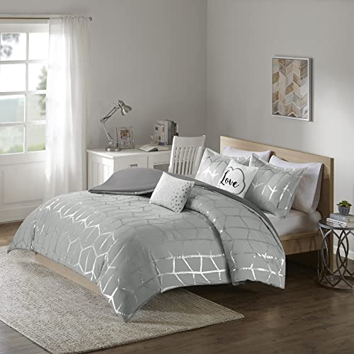 Intelligent Design Raina Metallic Printed Duvet Cover Set, King/Cal King, Grey/Silver Intelligent Design Raina Metallic Printed Duvet Cover Set, King/Cal King, Grey/Silver von Intelligent Design