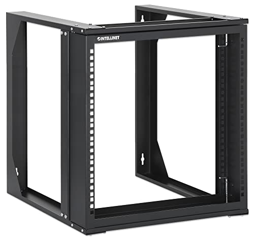 INTELLINET 716185 Wandschrank 19" Open Frame 2 Stangen Flat Pack 9U Schwarz von Intellinet