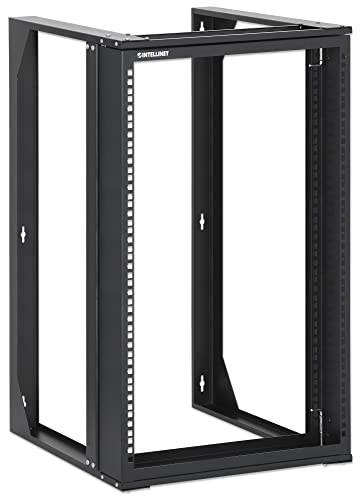 INTELLINET 716208 Wandschrank 19 Zoll Open Frame 2 Stangen Flat Pack 15U Schwarz von Intellinet