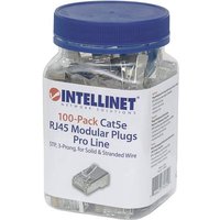 Intellinet 100er-Pack Cat5e RJ45-Modularstecker Pro Line STP 3-Punkt-Aderkontaktierung für Litzen- von Intellinet