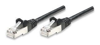 Intellinet 313841 Netzwerkkabel Patchkabel Cat6A S/FTP RJ45-Male/RJ45-Male, 0,5m schwarz von Intellinet