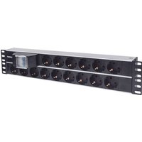 Intellinet 714051 19 Zoll Netzwerkschrank-Steckdosenleiste 2 HE Schutzkontaktsteckdose Schwarz von Intellinet