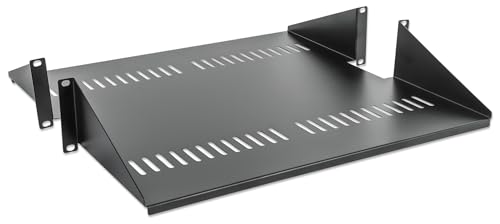 Intellinet 714877 19" 48,3 cm zweiseitiger Fachboden für Laborgestelle 2 HE 19 Zoll schwarz von Intellinet