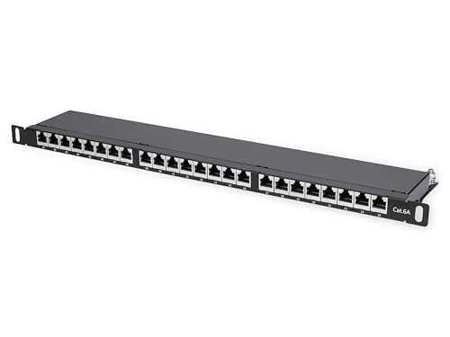 Intellinet 720922 Patchpanel 24 Plätze 19" Cat6a abgeschirmt schwarz von Intellinet