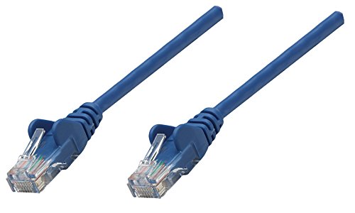 Intellinet 737357 Netzwerkkabel Cat5e U/UTP CCA Cat5e kompatibel RJ45-Stecker auf RJ45-Stecker, 0,25m blau von Intellinet