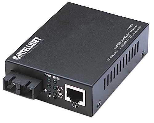 Intellinet 506502 Fast Ethernet Medienkonverter 10/100Base TX auf 100Base-FX (SC) Multimode 2 km schwarz von Manhattan