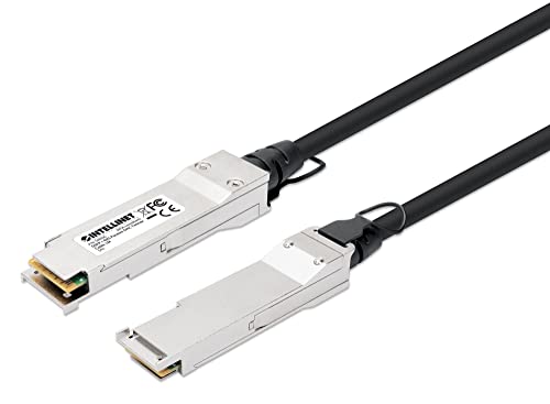 Intellinet QSFP+ 40G Passives DAC Twinax-Kabel QSFP+ auf QSFP+, 1 m, MSA-konform für maximale Kompatibilität, Direct Attach Copper, AWG 30, schwarz von Intellinet