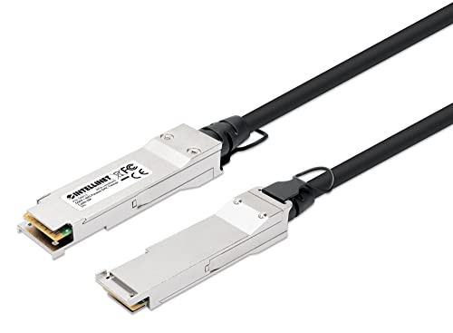 Intellinet QSFP+ 40G Passives DAC Twinax-Kabel QSFP+ auf QSFP+, 2 m, MSA-konform für maximale Kompatibilität, Direct Attach Copper, AWG 30, schwarz von Intellinet