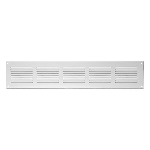 Lüftungsgitter, Metallgitter mit Insektenschutz (Rechteckig, 400x100 mm, Weiß) von Intelmann