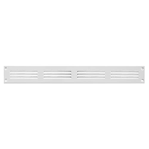 Lüftungsgitter, Metallgitter mit Insektenschutz (Rechteckig, 400x50 mm, Weiß) von Intelmann