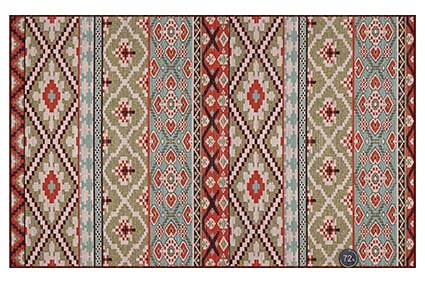 Intempora - Wohnzimmerteppich aus weichem Velours, mit ethnischen Motiven, Rot, Grün und Blau, 80 x 120 cm von Intempora