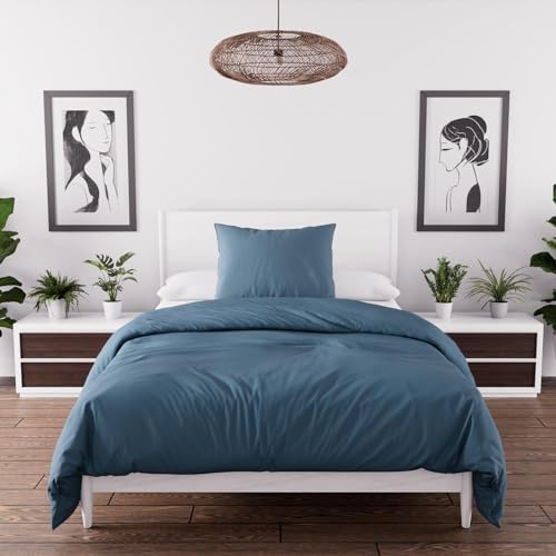 Intemporel Bettbezug-Set aus gewaschener Mikrofaser 140x200 cm Boheme Entenblau von Intemporel