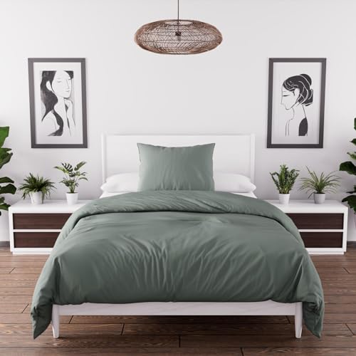 Intemporel Bettbezug-Set aus gewaschener Mikrofaser 140x200 cm Boheme Khaki Grün von Intemporel