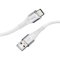 USB-Kabel usb 2.0 usb-a Stecker, usb-c® Stecker 1.50 m Weiß Stoff-Ummantelung 7901102 - Intenso von Intenso
