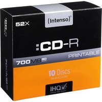 Intenso 1801622 CD-R 80 Rohling 700 MB 10 St. Slimcase Bedruckbar von Intenso