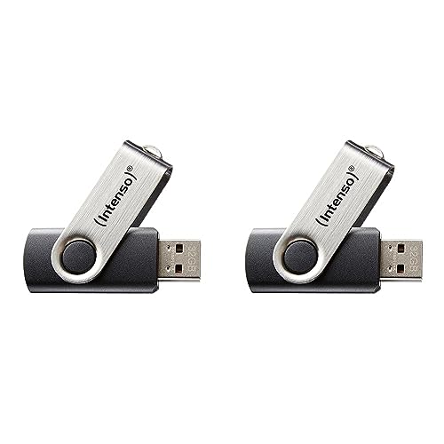 Intenso Basic Line 64 GB USB-Stick USB 2.0 Silber/schwarz (Packung mit 2) von Intenso