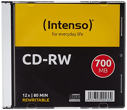 Intenso 2801622 CD-RW Rohlinge 700 MB, RW 12x Speed kratzfest Cover-Card 10er Pack Slim Case Intenso 2801622 CD-RW Rohlinge 700 MB, RW 12x Speed kratzfest Cover-Card 10er Pack Slim Case von Intenso