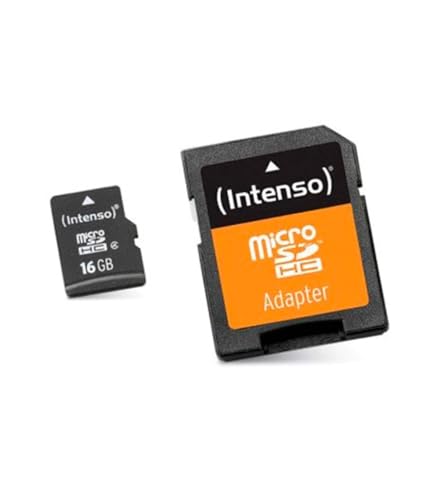 Intenso microSDHC 16GB Class 10 Speicherkarte inkl. SD-Adapter, schwarz von Intenso