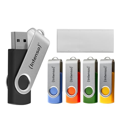 Intenso Office Line USB Stick 5X 64 GB | Super Speed USB-A 3.2 Speicherstick mit bis zu 70 MB/s | 5 Farben mit Metallbügel & Beschriftungsetiketten: Amazon.de: Computer & Zubehör von Intenso