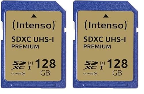 Intenso Premium SDXC UHS-1 128GB Class 10 Speicherkarte blau (Packung mit 2) von Intenso